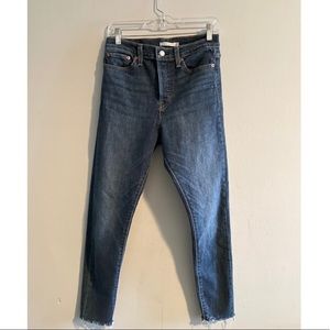 Levi’s Wedgie Skinny High Rise Raw Hem Jeans